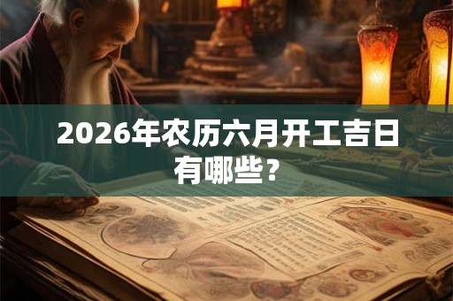 2026年农历六月开工吉日有哪些？