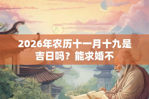 2026年农历十一月十九是吉日吗？能求婚不