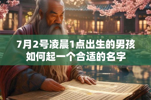 7月2号凌晨1点出生的男孩如何起一个合适的名字