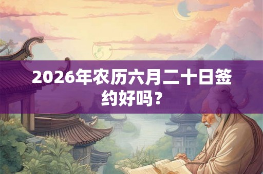 2026年农历六月二十日签约好吗？