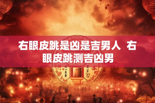 右眼皮跳是凶是吉男人  右眼皮跳测吉凶男