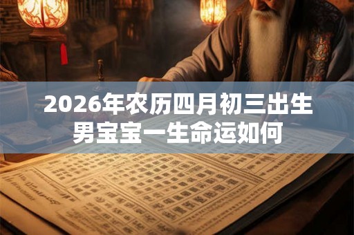 2026年农历四月初三出生男宝宝一生命运如何