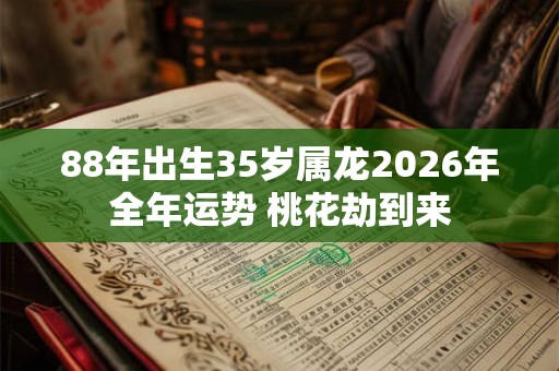 88年出生35岁属龙2026年全年运势 桃花劫到来