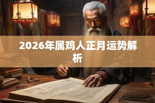 2026年属鸡人正月运势解析