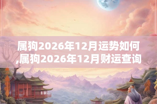 属狗2026年12月运势如何,属狗2026年12月财运查询