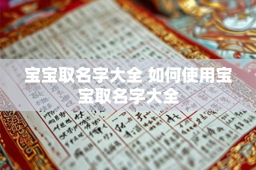 宝宝取名字大全 如何使用宝宝取名字大全