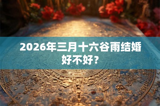 2026年三月十六谷雨结婚好不好？