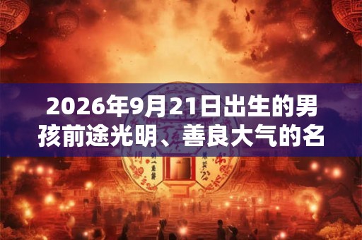 2026年9月21日出生的男孩前途光明、善良大气的名字
