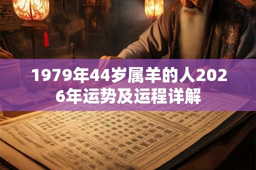 1979年44岁属羊的人2026年运势及运程详解