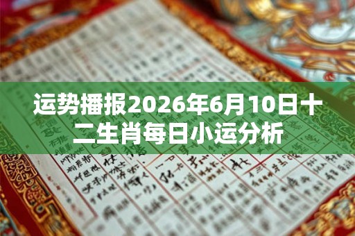 运势播报2026年6月10日十二生肖每日小运分析