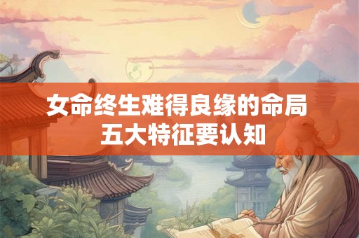 女命终生难得良缘的命局  五大特征要认知