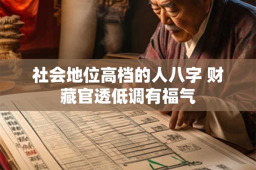 社会地位高档的人八字 财藏官透低调有福气