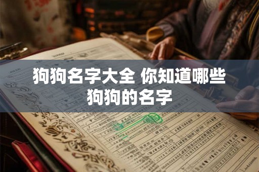 狗狗名字大全 你知道哪些狗狗的名字