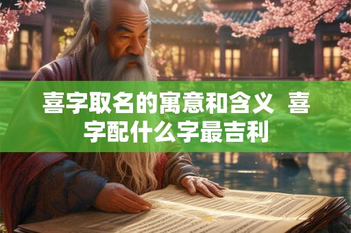 喜字取名的寓意和含义  喜字配什么字最吉利