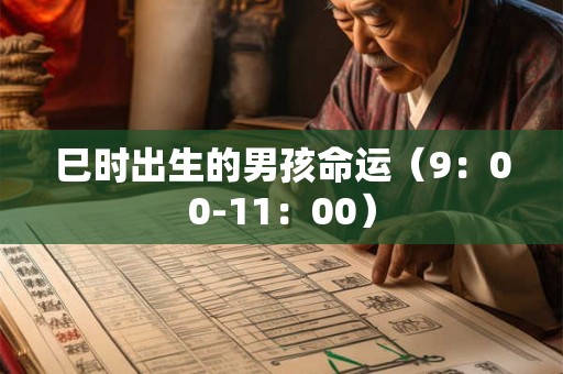 巳时出生的男孩命运（9：00-11：00）