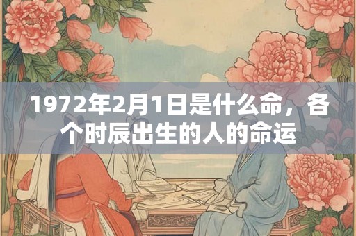 1972年2月1日是什么命,各个时辰出生的人的命运 1972年2月1日是什么命,各个时辰出生的人的命运