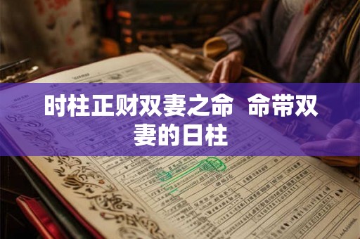 时柱正财双妻之命  命带双妻的日柱