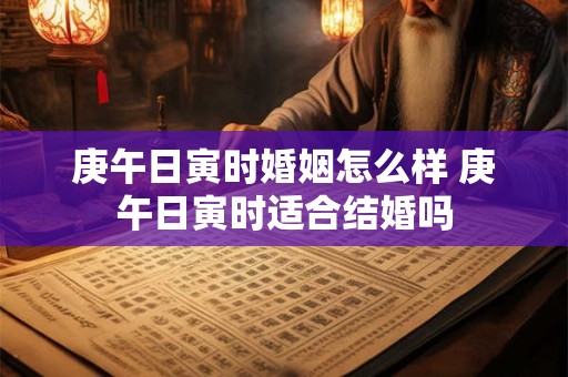 庚午日寅时婚姻怎么样 庚午日寅时适合结婚吗
