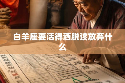白羊座要活得洒脱该放弃什么