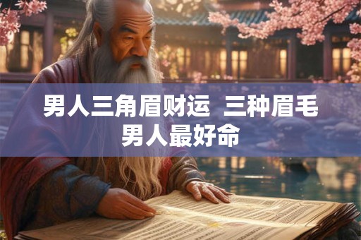 男人三角眉财运  三种眉毛男人最好命