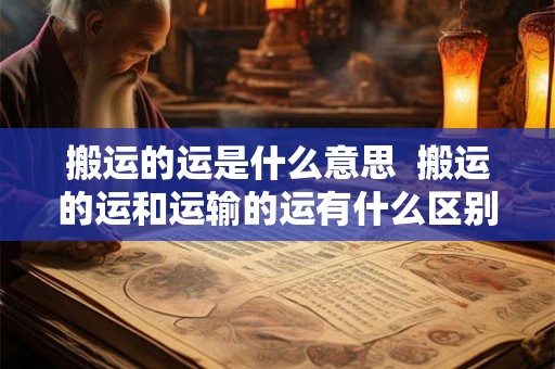 搬运的运是什么意思  搬运的运和运输的运有什么区别