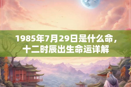 1985年7月29日是什么命,十二时辰出生命运详解 1985年7月29日是什么命,十二时辰出生命运详解
