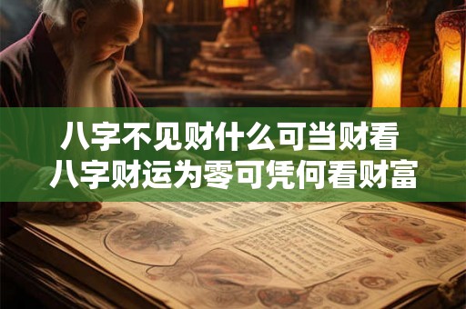 八字不见财什么可当财看 八字财运为零可凭何看财富 八字不见财什么可当财看 八字财运为零可凭何看财富