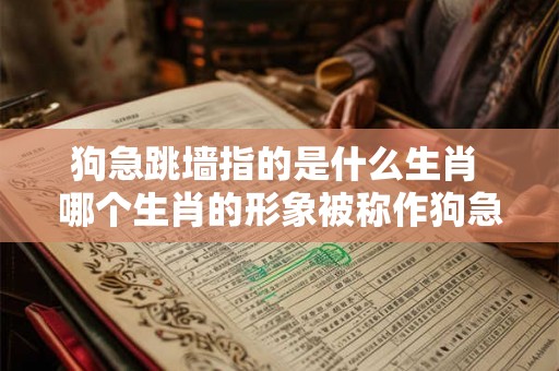 狗急跳墙指的是什么生肖 哪个生肖的形象被称作狗急跳墙