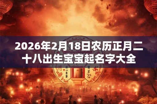 2026年2月18日农历正月二十八出生宝宝起名字大全