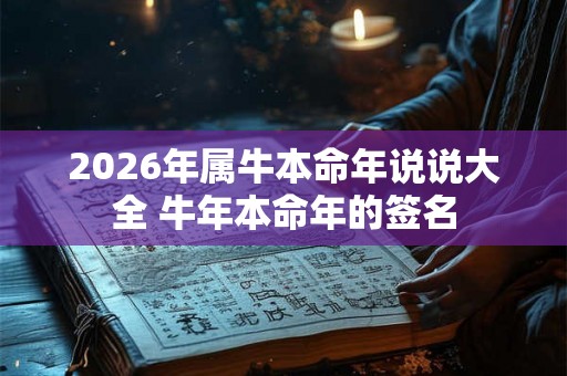 2026年属牛本命年说说大全 牛年本命年的签名