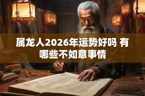 属龙人2026年运势好吗 有哪些不如意事情