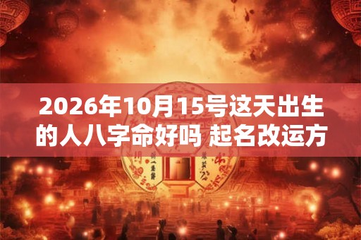 2026年10月15号这天出生的人八字命好吗 起名改运方法分享 2026年10月15号这天出生的人八字命好吗 起名改运方法分享