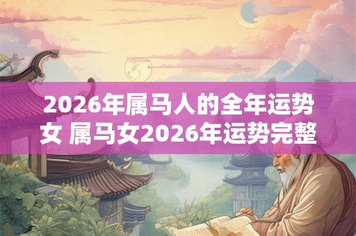 2026年属马人的全年运势女 属马女2026年运势完整版