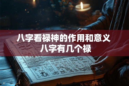 八字看禄神的作用和意义  八字有几个禄