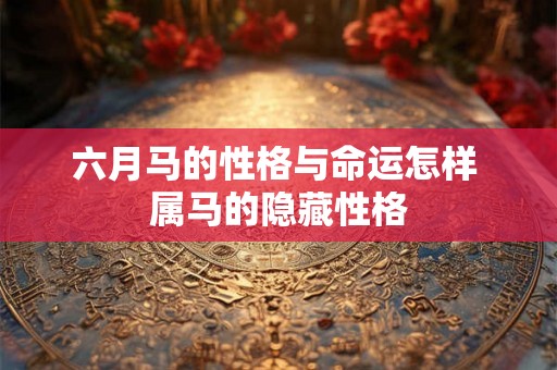 六月马的性格与命运怎样 属马的隐藏性格