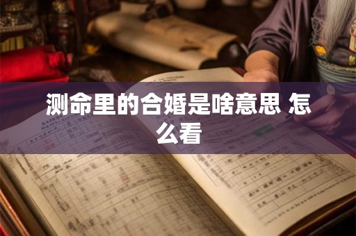 测命里的合婚是啥意思 怎么看