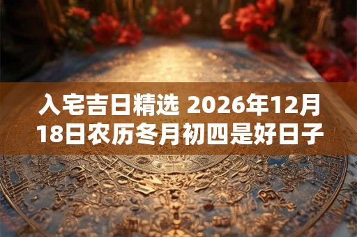 入宅吉日精选 2026年12月18日农历冬月初四是好日子吗