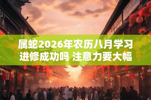 属蛇2026年农历八月学习进修成功吗 注意力要大幅度增加 属蛇2026年农历八月学习进修成功吗 注意力要大幅度增加
