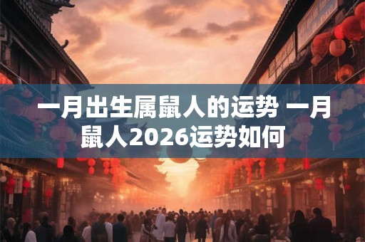 一月出生属鼠人的运势 一月鼠人2026运势如何 一月出生属鼠人的运势 一月鼠人2026运势如何