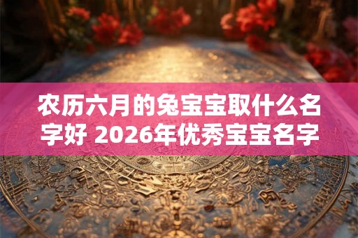 农历六月的兔宝宝取什么名字好 2026年优秀宝宝名字推荐
