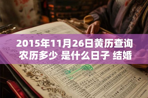 2015年11月26日黄历查询 农历多少 是什么日子 结婚吉时 2015年11月26日黄历查询 农历多少 是什么日子 结婚吉时
