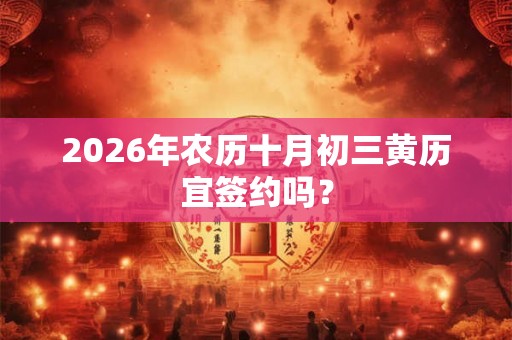 2026年农历十月初三黄历宜签约吗？