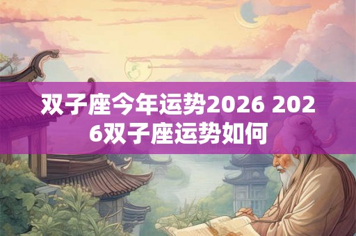 双子座今年运势2026 2026双子座运势如何 双子座今年运势2026 2026双子座运势如何