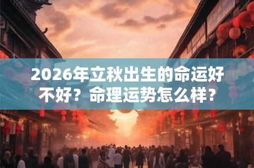 2026年立秋出生的命运好不好？命理运势怎么样？