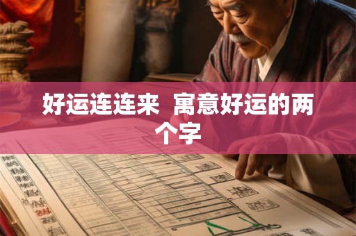 好运连连来  寓意好运的两个字
