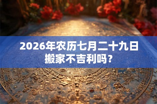 2026年农历七月二十九日搬家不吉利吗？