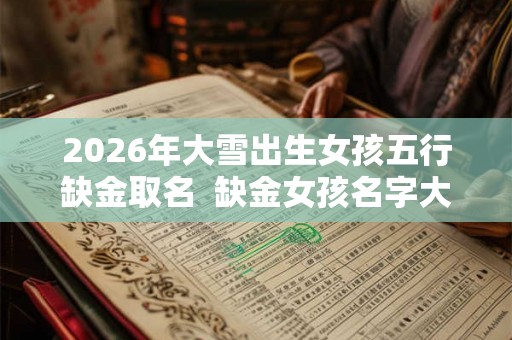 2026年大雪出生女孩五行缺金取名  缺金女孩名字大全免费