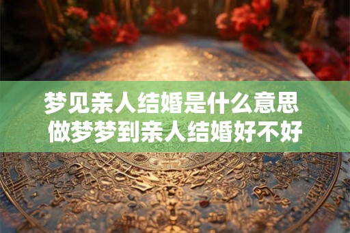 梦见亲人结婚是什么意思 做梦梦到亲人结婚好不好