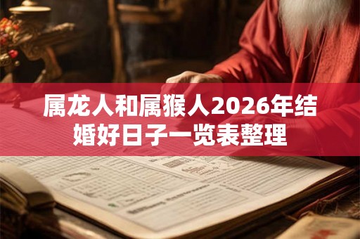 属龙人和属猴人2026年结婚好日子一览表整理 属龙人和属猴人2026年结婚好日子一览表整理