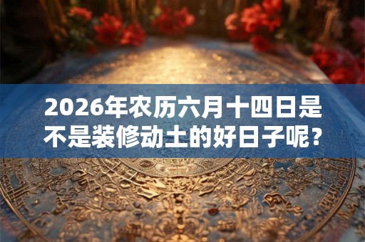 2026年农历六月十四日是不是装修动土的好日子呢？